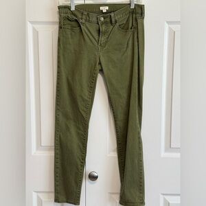 J. Crew Olive Skinny stretch slim pants. 27